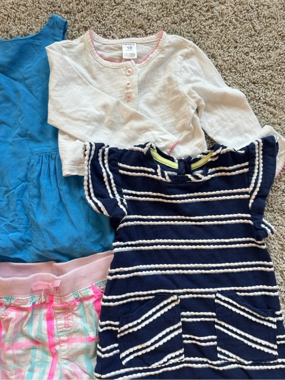 Baby Girl Clothing Bundle 18M Dresses Shorts Carter’s Cat & Jack Outfit Lot